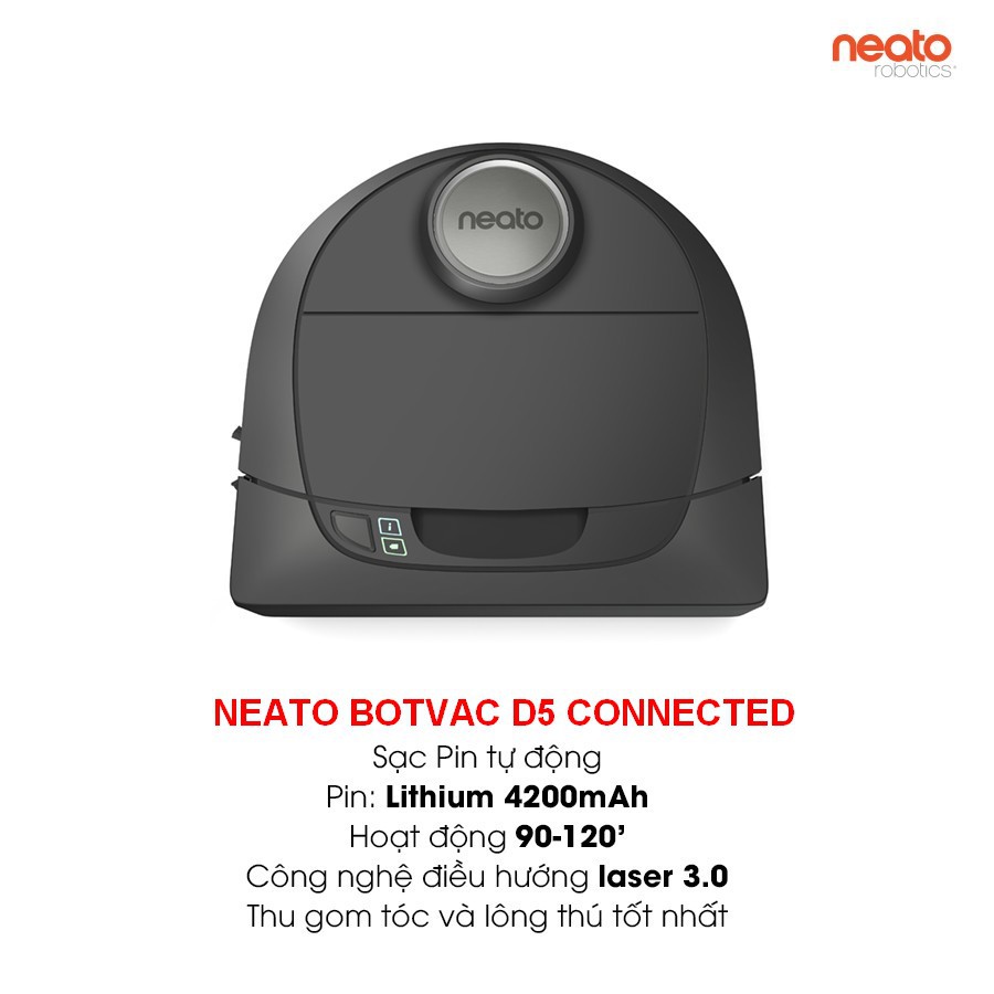 Robot Neato Botvac D5 Connected chính hãng, chuyên hút bụi,  Bảo hành chính hãng 12 tháng..