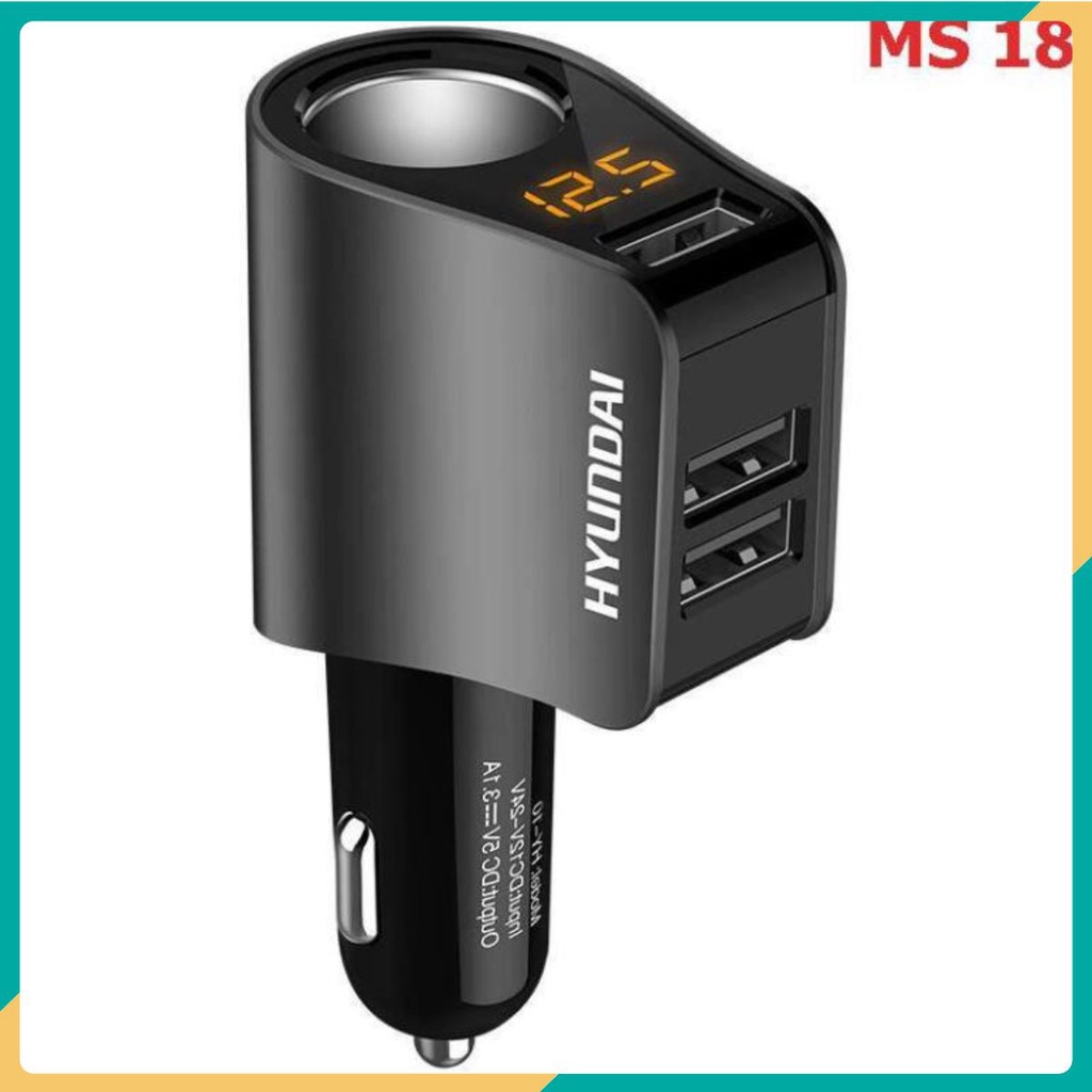 Tẩu Sạc Nhanh ô tô QC 3.0 - Tẩu chia sạc chính hãng Hyundai HY-10 dùng được cho mọi loại xe