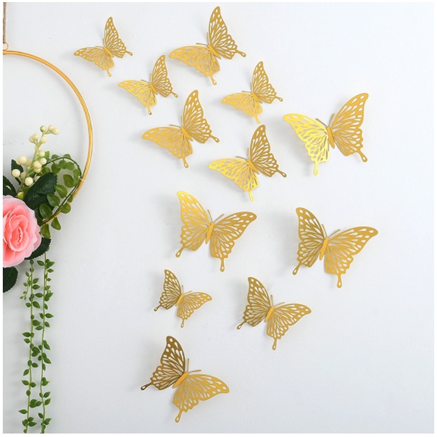 Bộ 12 Bươm Bướm 3D Trang Trí Tường Độc Đáo