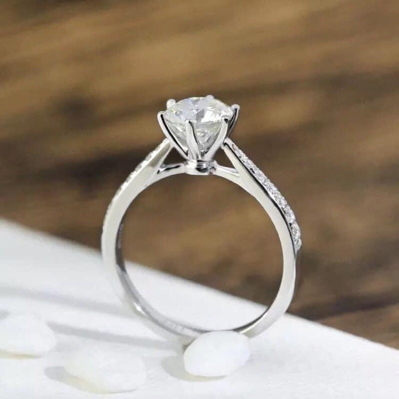 NHẪN NỮ ĐÍNH ĐÁ BẠC TA CAO CẤP