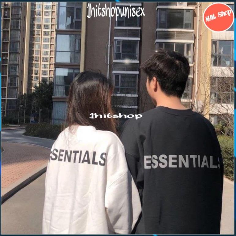 Áo Sweater nam nữ 1HITSHOP UNISEX Áo Nỉ Cổ Tròn Essential nỉ cotton trần bông co giãn dày ấm form rộng 2 màu đen trắng | BigBuy360 - bigbuy360.vn