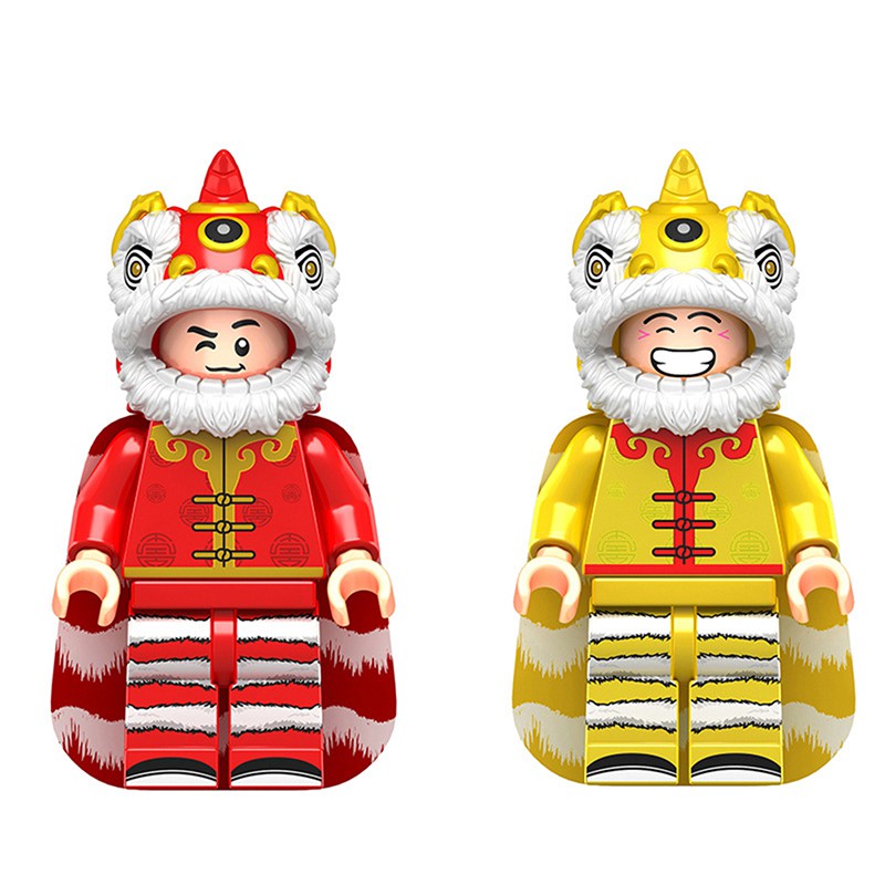 Đồ chơi lego múa rồng múa sư tử phong cách Trung Hoa năm mới dành cho trẻ em