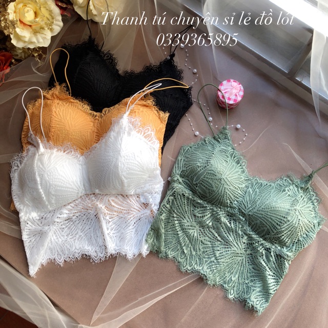 Áo bra ren 2 dây CharmAiry áo ngực nữ cao cấp dáng croptop hoa lá kèm đệm ngực | WebRaoVat - webraovat.net.vn