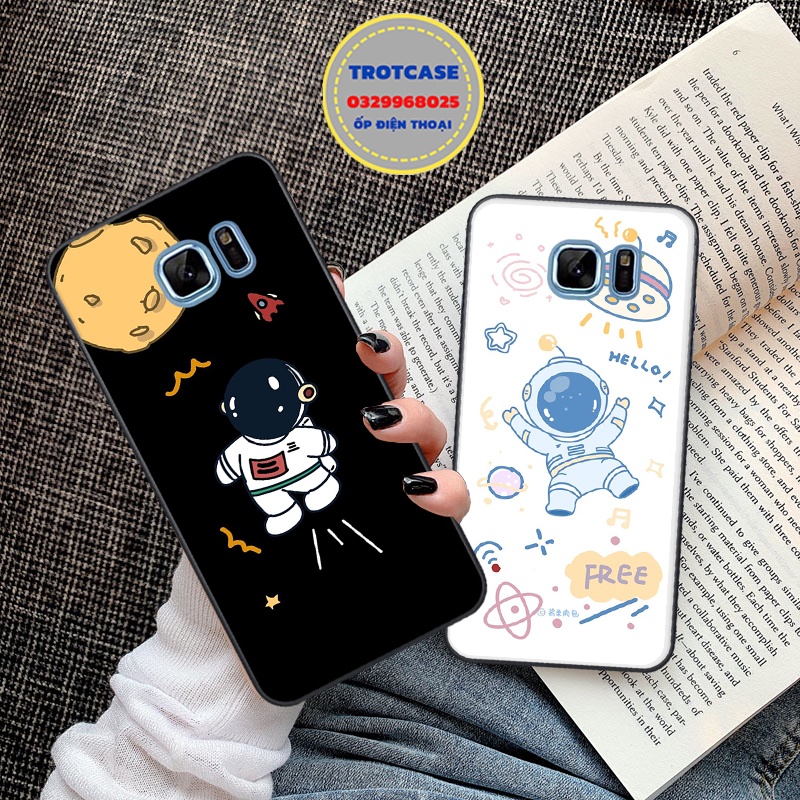 Ốp lưng điện thoại Samsung Note Fe / S6 / S7 / S6 Edge / S7 Edge / Note 5 - in hình phi hành gia vũ trụ nền trắng và đen