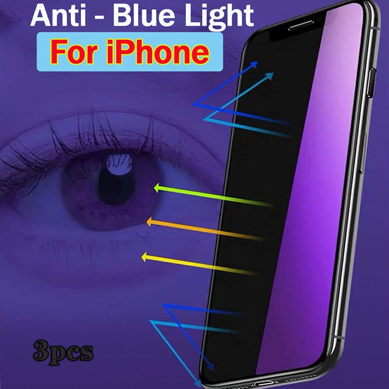 Kính cường lực chống ánh sáng xanh bảo vệ cho iPhone14 11 12 13 Pro Max 6 7 8 Plus 11 Xs Max X S XR SE 2020 12 pro max