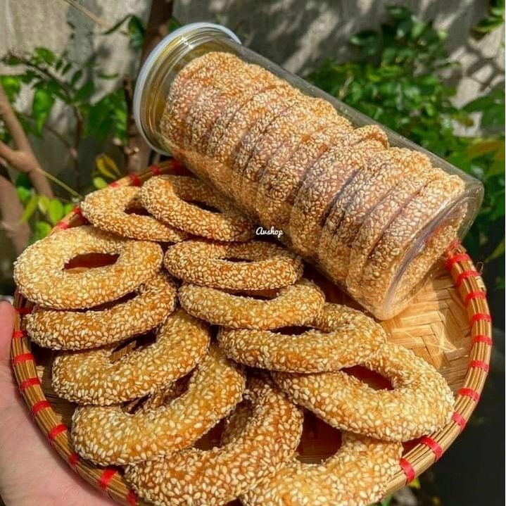 Bánh Vòng Mè Bơ Sữa Hủ 250G - Ship Hỏa Tốc