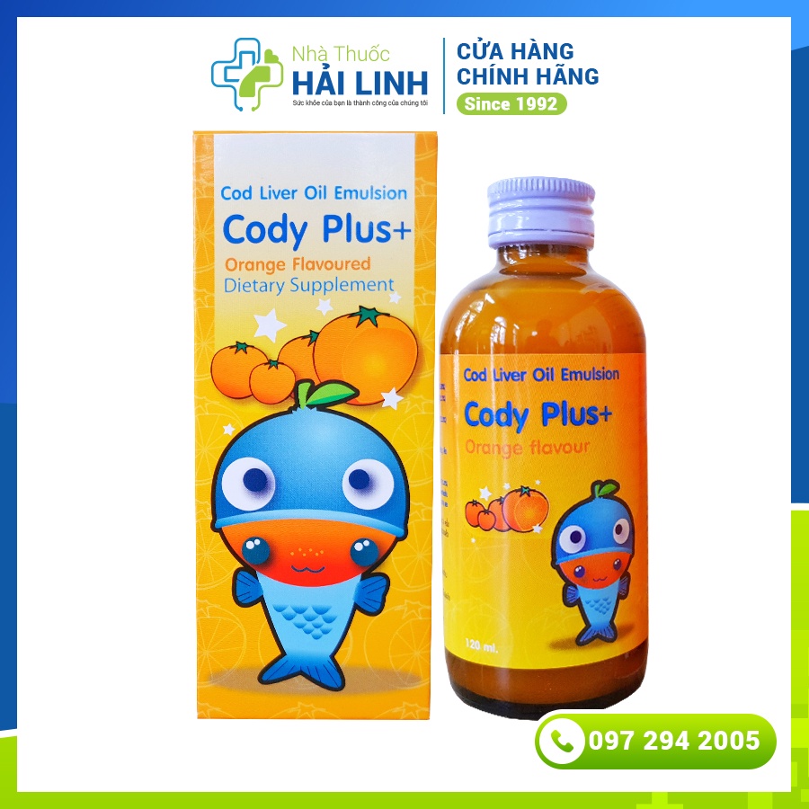 Siro bổ não cho bé Cody Plus⚡Chính hãng⚡Bổ sung DHA, EPA, vitamin A, D giúp bé phát triển não bộ, thông minh