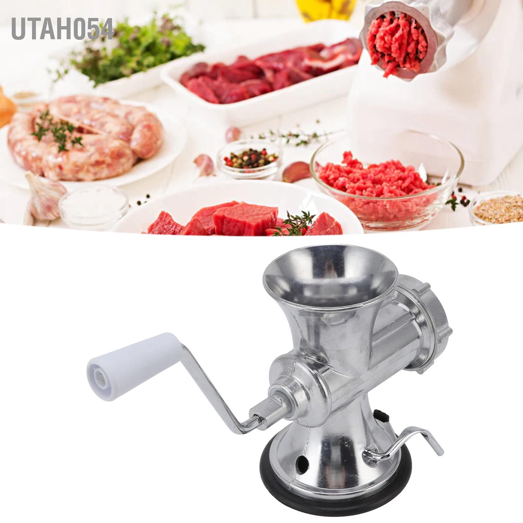 Utah054 Máy xay thịt bằng tay bạc Loại cốc hút hợp kim nhôm chiết rót xúc xích cho nhà bếp