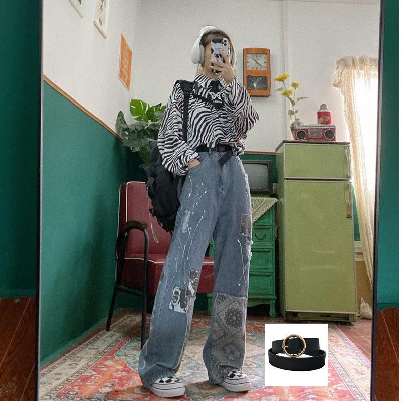 Quần Jeans Dài Phong Cách Hip Hop Thời Trang Cho Nữ