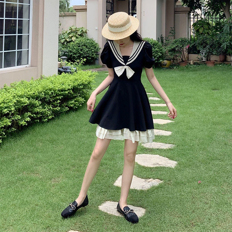 ❤️Vita S❤️Đầm tay phồng chiết eo đính nơ phong cách Lolita Nhật bản | BigBuy360 - bigbuy360.vn