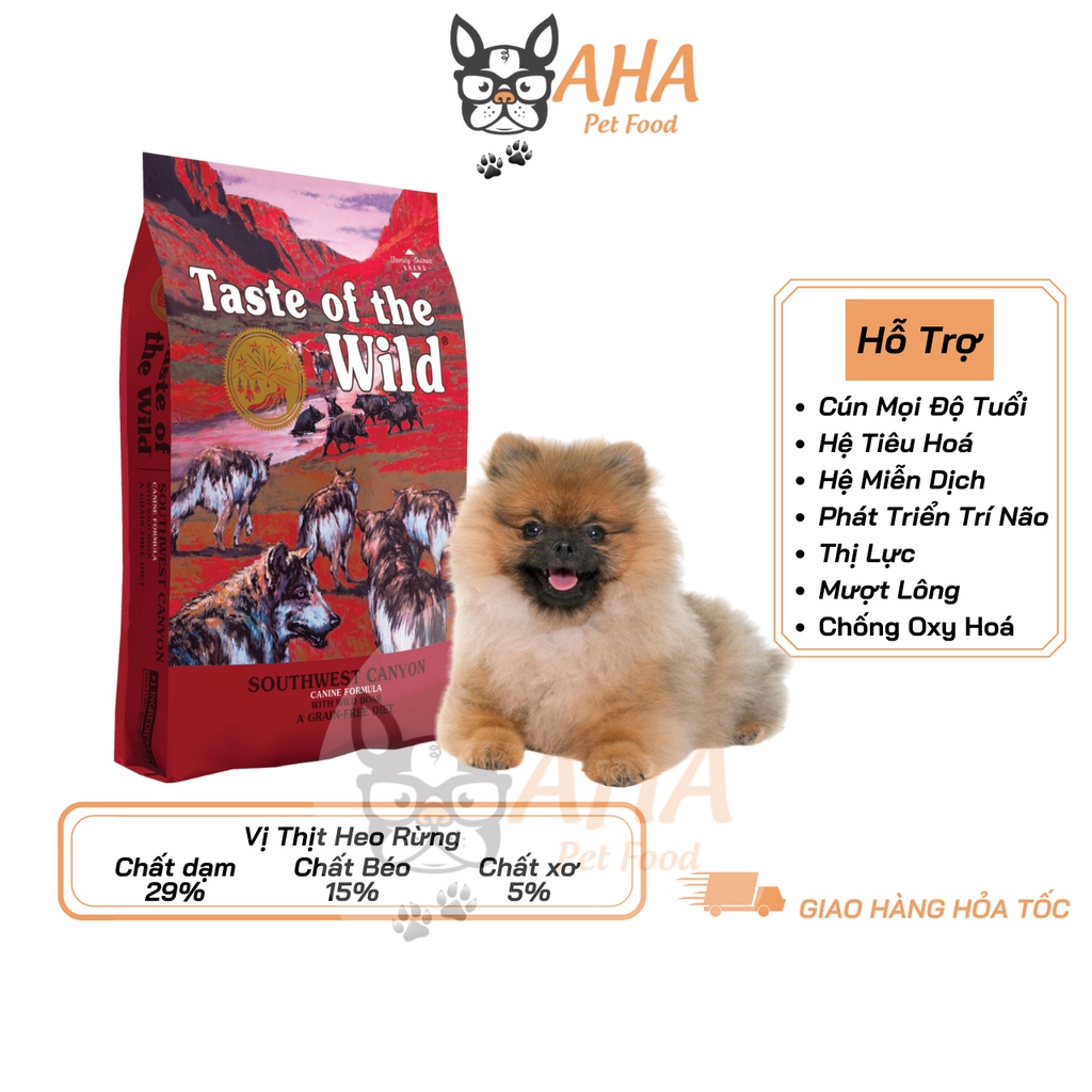 Thức Ăn Cho Chó Phốc, Taste Of The Wild Bao 2kg - Thức Ăn Cho Chó, Vị Thịt Heo Rừng, Trái Cây Rau Củ Quả