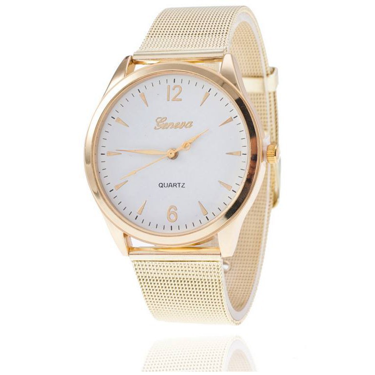 Đồng hồ thời trang nam nữ Geneva dây lưới vàng và bạc S1 | BigBuy360 - bigbuy360.vn