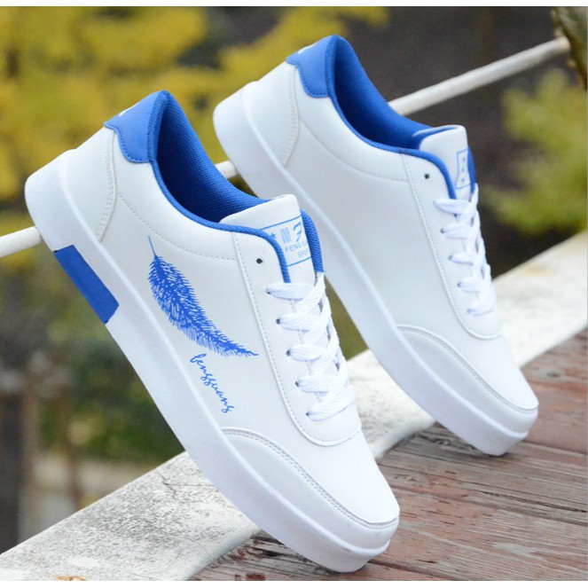 Giày Nam màu trắng thêu họa tiết lông vũ xanh - Giày thể thao nam trẻ trung, năng động, phong cách Hàn Quốc | BigBuy360 - bigbuy360.vn