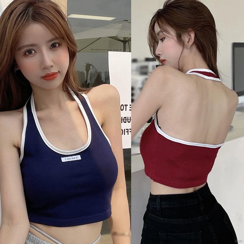Áo croptop dệt kim hoạ tiết chữ thiết kế quyến rũ