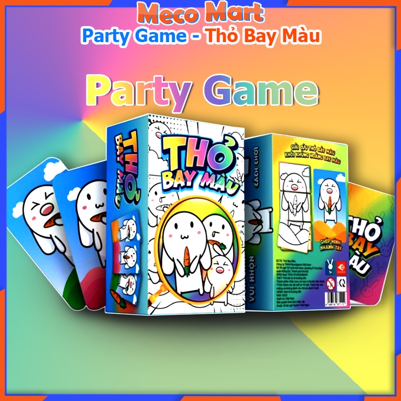 Party Game Thỏ Bảy Màu, Board Game Thẻ Bài Theo Thỏ Bay Màu cực hay, Đồ chơi MecoMart