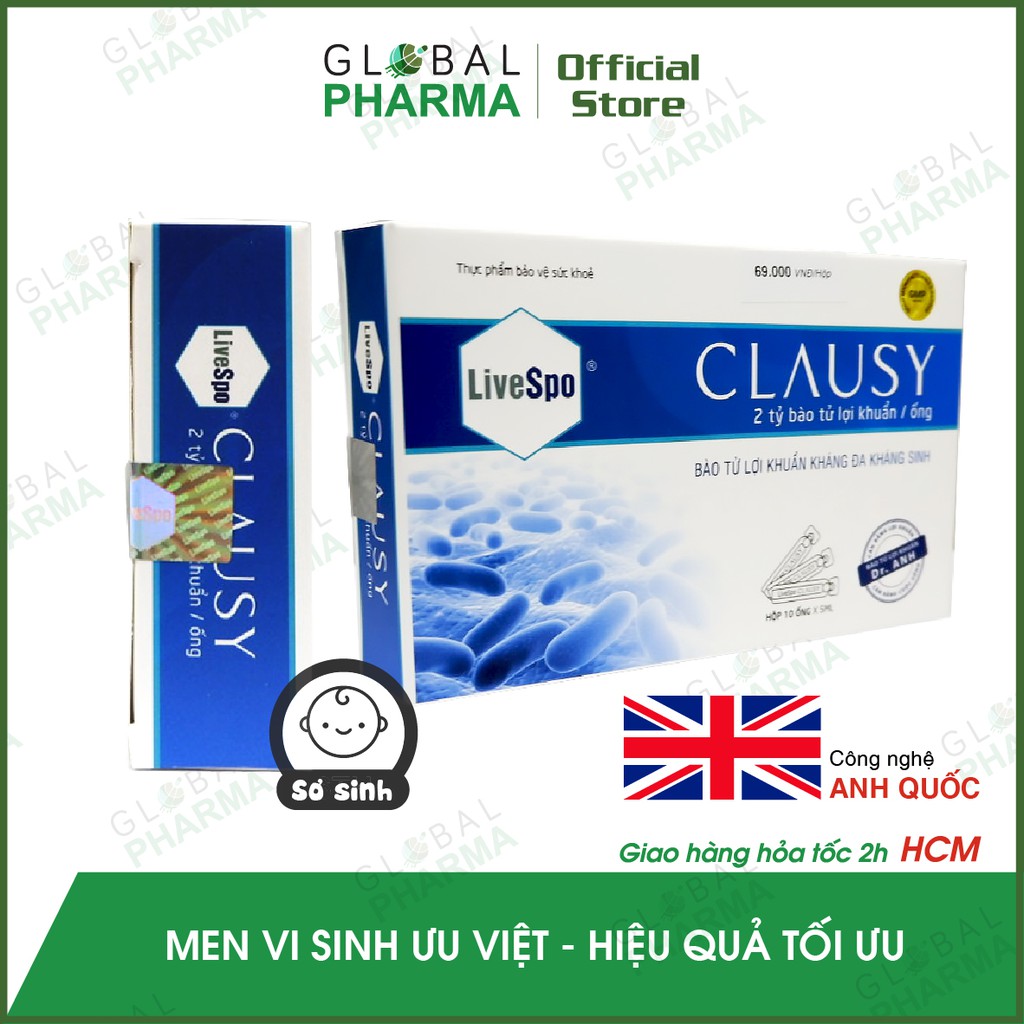 [CÔNG NGHỆ ANH QUỐC] Men Vi Sinh ưu việt, hỗ trợ tiêu hoá, đầy hơi, khó tiêu LIVESPO CLAUSY (Hộp 10 ống) | Thế Giới Skin Care