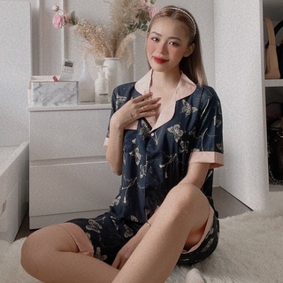 [MẪU MỚI] Bộ Lụa Lửng Tay Ngắn Họa Tiết Mặc Nhà