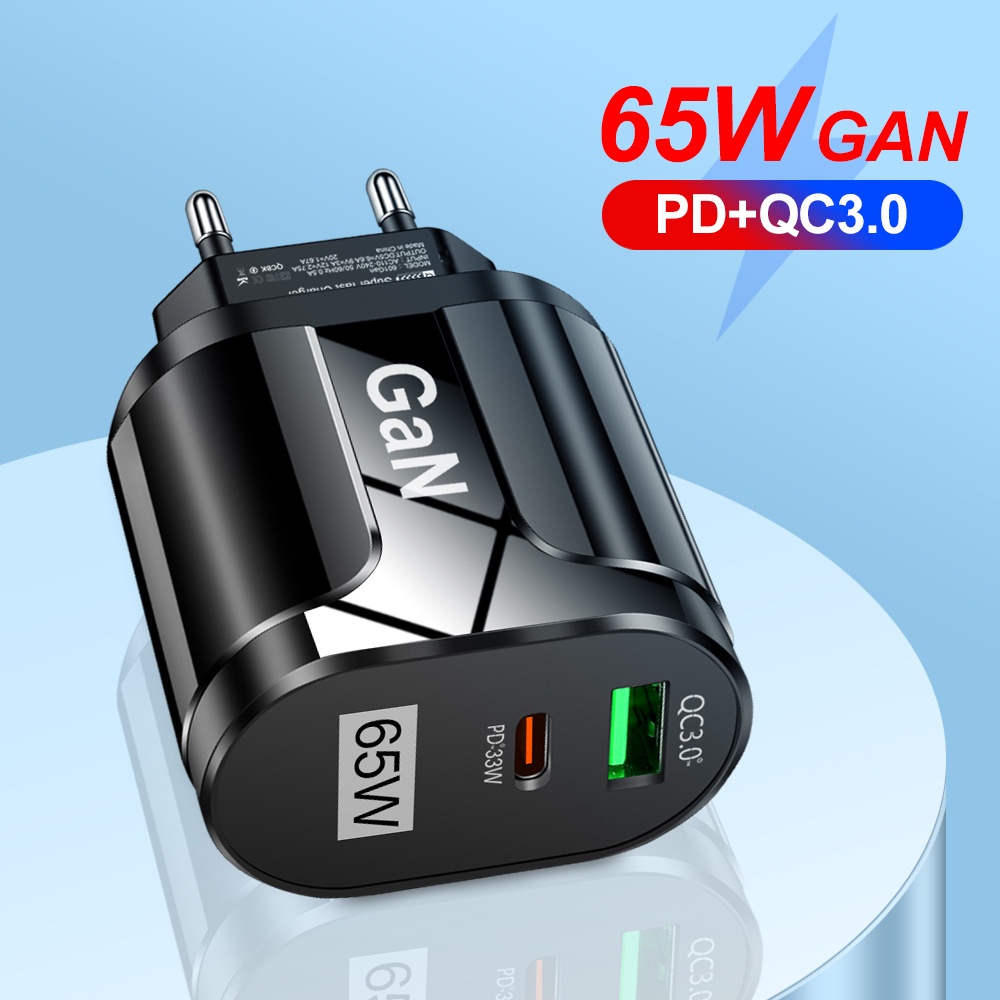 Củ Sạc Nhanh 65W PD + QC3.0 Cho Điện Thoại / Máy Tính Bảng / Laptop