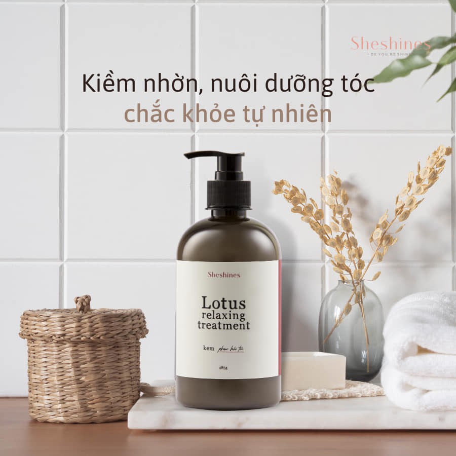 Bộ Sản Phẩm Dầu Gội - Kem Xả Lotus Sheshines Hương Sen Phục Hồi Hư Tổn và Ngăn Ngừa Rụng Tóc - 485g