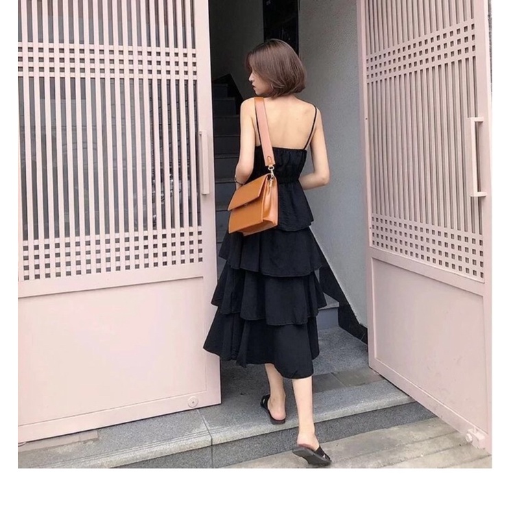 Váy Đầm Xoè Maxi 2 Dây 4 Tầng, Bánh Bèo Cực Đáng Yêu - Mã V09