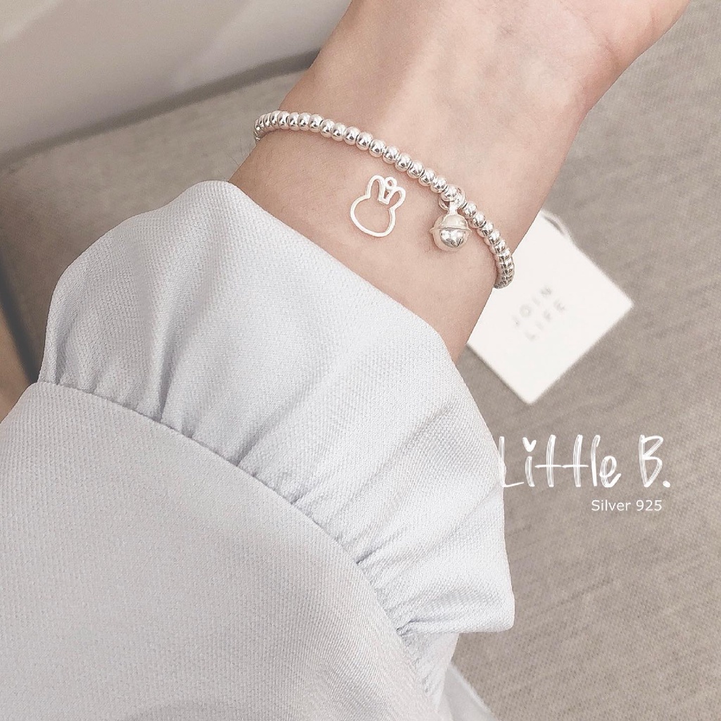 Little B - Vòng tay bạc gắn chuông và Thỏ