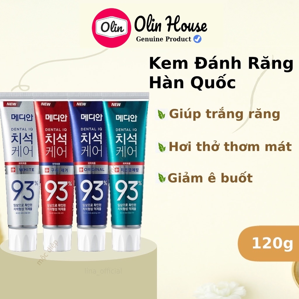 Kem đánh răng Median Hàn Quốc 120g giúp trắng răng, giảm ê buốt, hơi thở thơm mát - Olin House