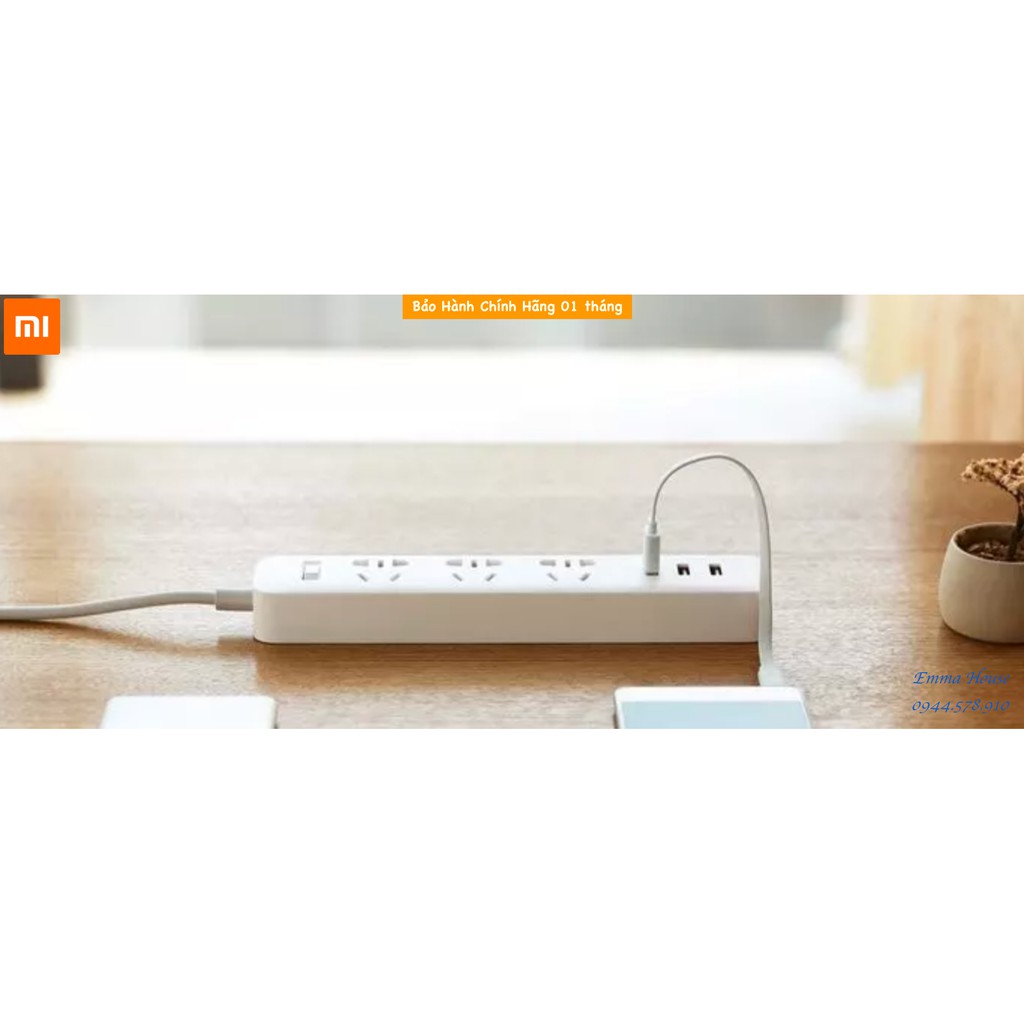 [Hàng Chính Hãng] Ổ điện Xiaomi Mi Power Strip 3 cổng USB 2A xạc nhanh / BH 1 tháng