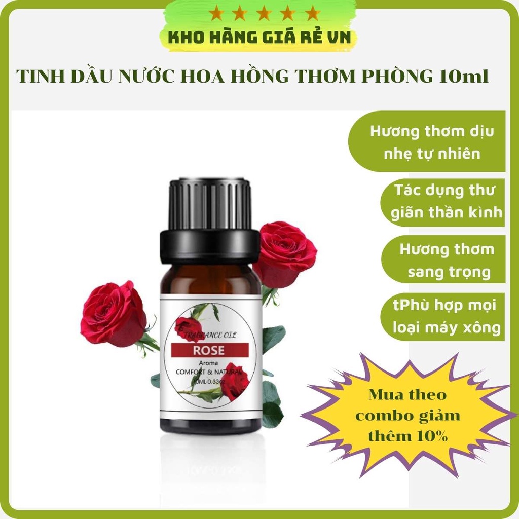 Tinh dầu thơm nước hoa thiên nhiên lọ 10ml dùng khuếch tán làm thơm phòng hàng nhập khẩu