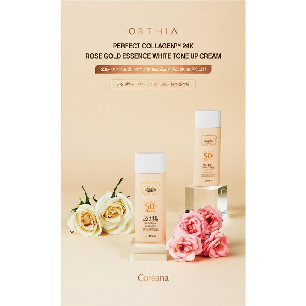 Tinh Chất Vàng Hồng 24K + PA + + + + Coreana ORTHIA Giúp Nâng Tông Da Nhạy Cảm