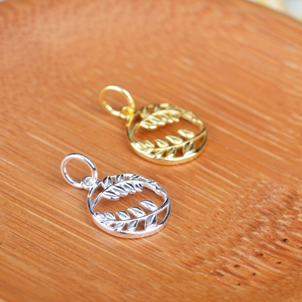 Phụ kiện Charm bạc Mặt lá treo