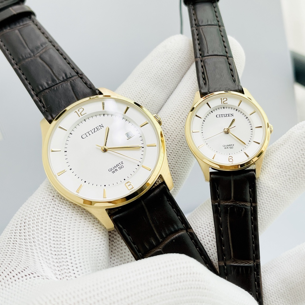 Đồng hồ đôi nam nữ dây da Citizen BD0043-08B ER0203-00B