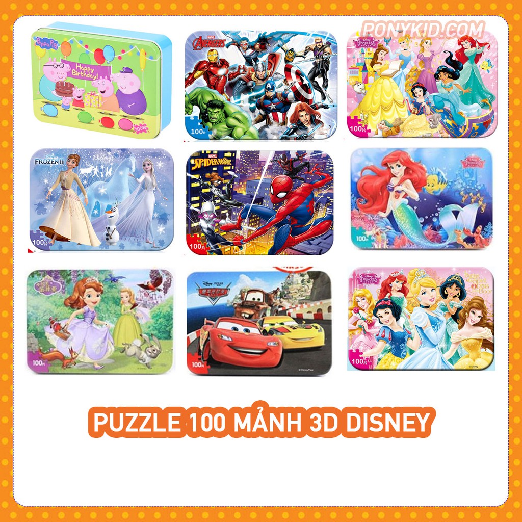 Tranh Ghép Hình Jigsaw Puzzle 100 Mảnh Hộp 3D/Jigsaw Puzzle 100 Mảnh/Tranh Xếp Hình Cho Bé Từ 2 Tuổi