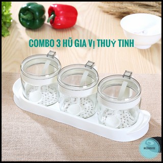 Combo 3 lọ đựng gia vị nhà bếp cao cấp - đồ dùng gia đình nicehouse