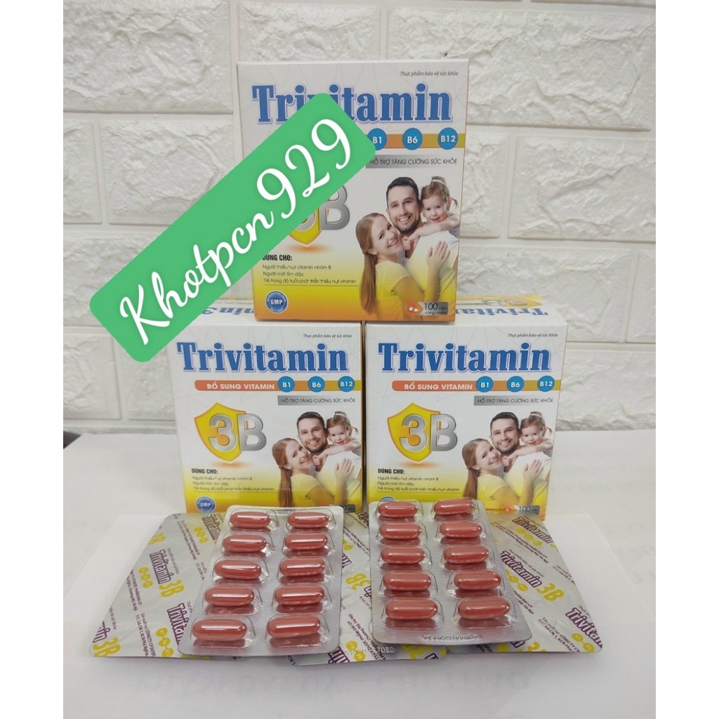 TriVitamin 3B Bổ Sung Vitamin B1 B6 B12, Bồi Bổ Cơ Thể, Phục Hồi Sức Khoẻ