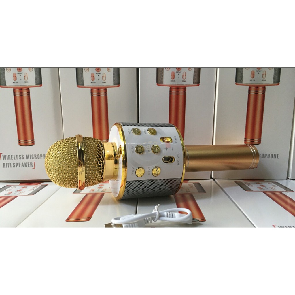 MICRO KARAOKE KIÊM LOA BLUETOOTH 3IN1 KÈM LOA WS-858 mã sp NL451