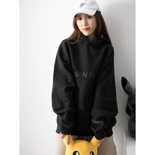 Hoodie Esentials  hàng nỉ bông dày ( sẵn xám )