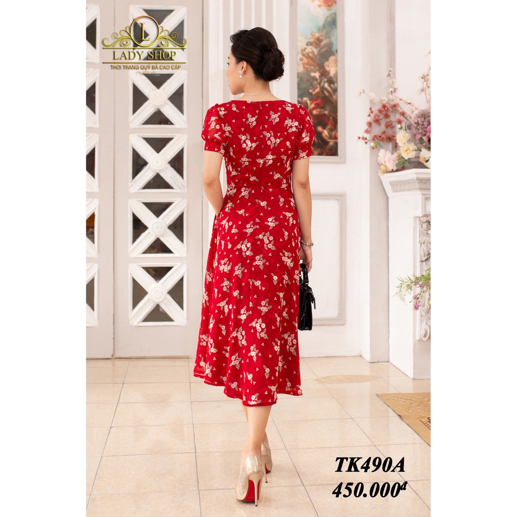 Đầm trung niên váy thiết kế thời trang cao cấp Ladyshop TK590