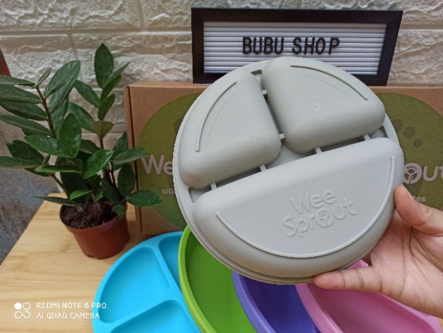 KHAY ĂN DẶM WEESPROUT 100% SILICON (1 KHAY TÁCH SET)