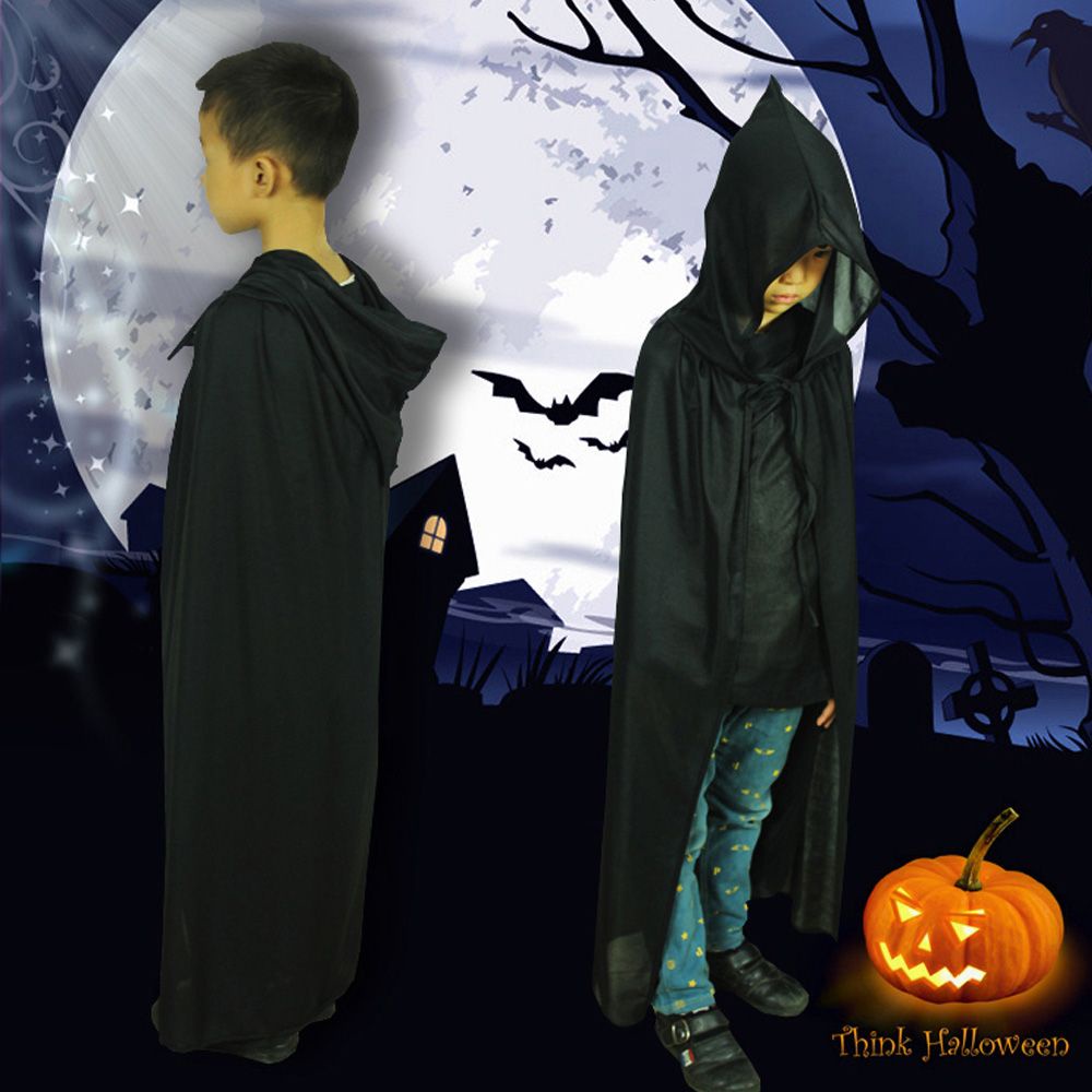 Áo choàng phù thủy một lớp có mũ trùm đầu hóa trang Halloween