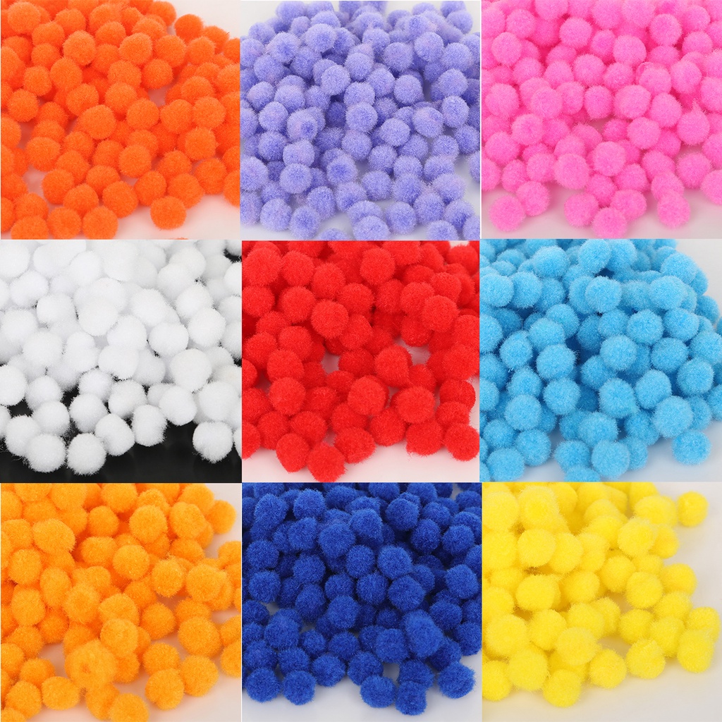 Set 300 Quả Cầu Lông Xù Mềm Mại 10Mm Dùng Để Trang Trí Đồ Thủ Công Đa Năng