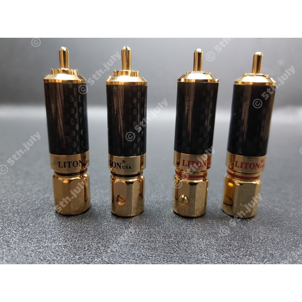 Bộ 4 chiếc jack RCA bông sen Palic và Liton USA carbon