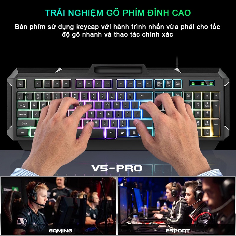 Bàn Phím Máy Tính Gaming Led RGB SIDOTECH LDK V4 Pro Có Dây Chống Nước Chuyên Chơi Game Máy Tính Esport - Chính Hãng