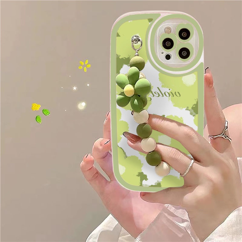 Ốp Điện Thoại Silicon Mềm Hình Hoa Có Dây Đeo Tay Cho iPhone11 12 XR XS 7plus 8 6s 13promax