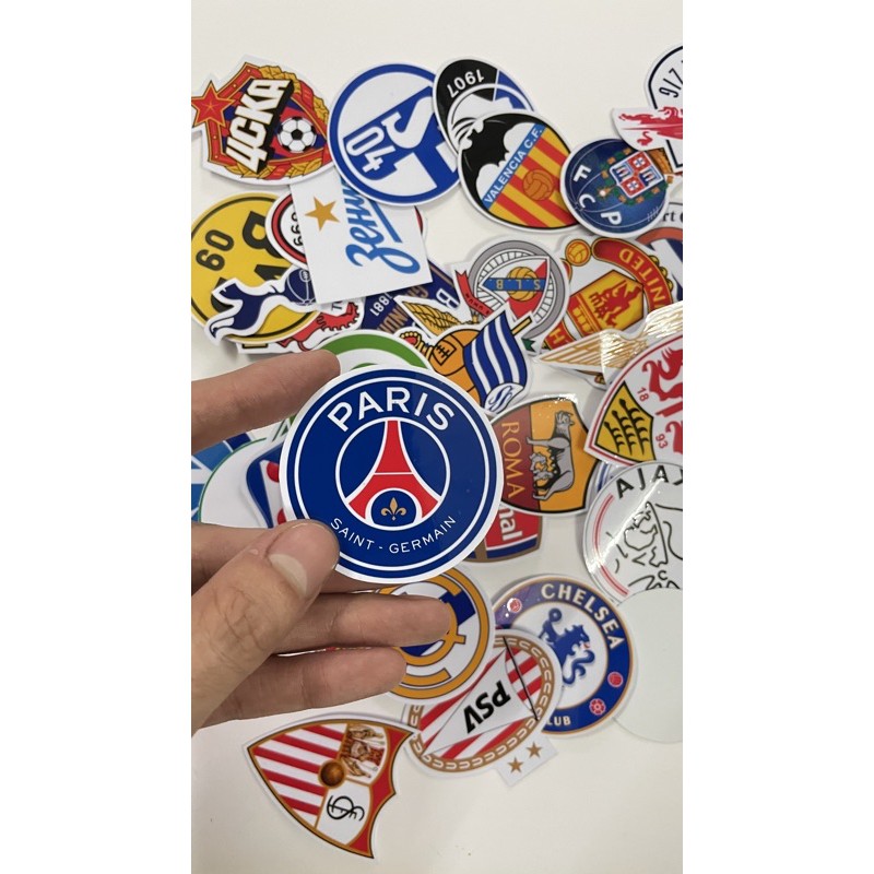 Bộ 60 Sticker Logo Câu Lạc Bộ Bóng đá Châu Âu, Man Utd, Chelsea, Liverpool, Juventus, Real Madrid