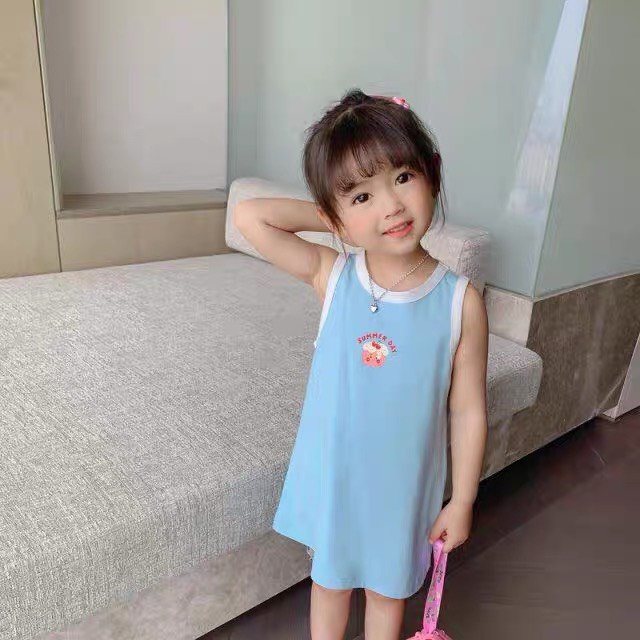 Váy Cho Bé - Váy Love Chất Liệu Thun Lạnh Tự Nhiên Ken Store