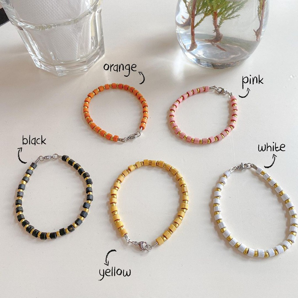 Vòng tay hạt gỗ nhiều màu sắc