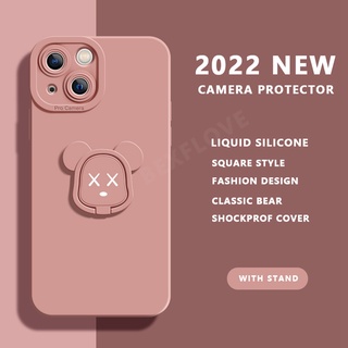 Ốp Điện Thoại Silicon Hình Gấu 3D Có Giá Đỡ Cho iPhone X XR XS Max 7 8 Plus SE 2020 2022 13 12 11 Pro Max 12 Mini