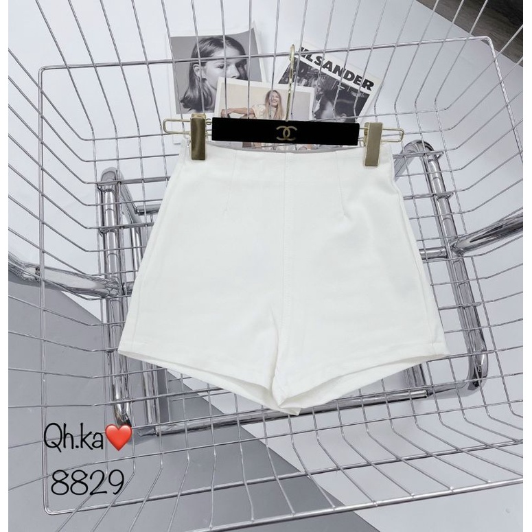 Quần sooc ôm body co dãn khóa sườn hàng QC