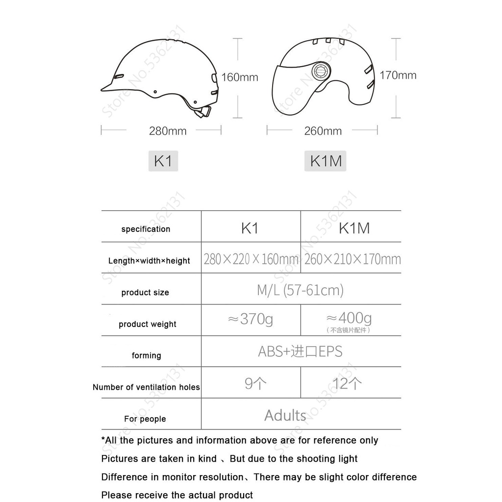 Mũ bảo hiểm đi xe đạp HIMO K1 k1M có thể điều chỉnh kích thước cho Xiaomi M365