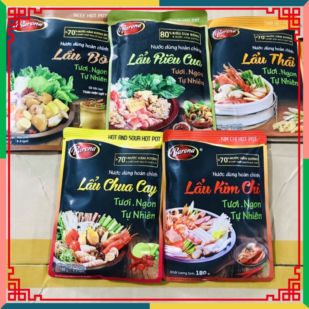 HOT LIKE Nước dùng hoàn hảo Barona Lẩu Thái / Lẩu Kim Chi 180g